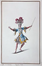 Tryllekunstnerkostume til operaen af ​​Dardanus, lyrisk tragedie af Jean-Philippe (Jean Philippe) Rameau - i "Menus Plaisirs du Roi, Ballets et Costumes