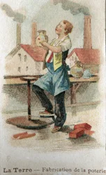 Fremstilling af keramik, begyndelsen af det 20. århundrede (chromo)