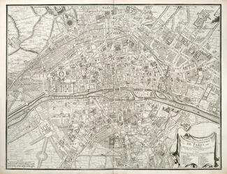 Kort over Paris, fra The Atlas of Paris af Jean de la Caille, 1714