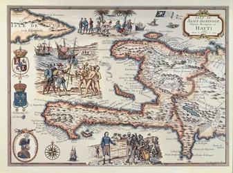 Kort over øen Haiti, 1789