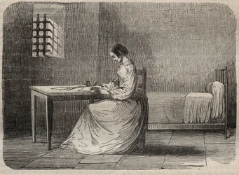 Marie Fortunee Capelle, Marie Lafarge (Madame) (1816-1852) Fransk kriminel i sit fængsel - Indgravering i "Causes celebres de tous les peuple" af Armand Fouquier (1817-18?) 1858-1867 - privat samling