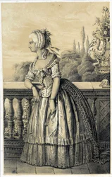 Marie Therese de Savoie Carignan (1749-1792), prinsesse af Lamballe - i "Galerie historique de la Revolution Française" af Albert Maurin, red. Paris 1843