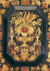 Marquetry detalje fra en buffet (træ)