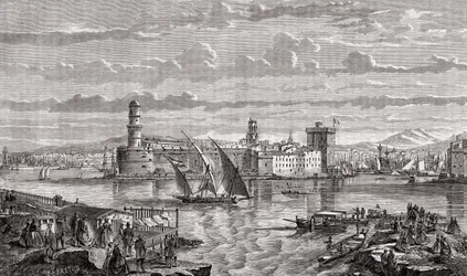 Marseille i det 18. århundrede, indgraveret af Pibaraud efter Le Breton, fra 