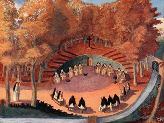Meditation of the Solitaires of Port-Royal, kopi af M. Charles Sanlaville (fl.1920-30), illustration fra Histoire de la Nation Francaise, af Gabriel Hanotaux (1853-1944), 1924