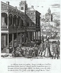 Michel de Nostradame (1503-66) bliver konsulteret om skæbnen for de syv børn af Catherine de Medici (1519-89) og Henri II (1519-59) 1548