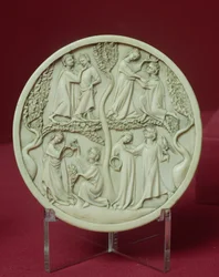 Spejlkasse, der forestiller høviske scener, ca. 1320-30 (se også 206960)
