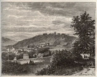 Montmedy - Meuse, i Lorraine-regionen - indgravering i "La France illustrée: geografi, historie, statistisk administration" af V.A. Malt-Brown. 1884
