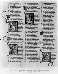 Ms.3142 fol.266 Fabler af Marie de France (fl. 12. århundrede), fra en antologi med franske digte, ca. 1280-90