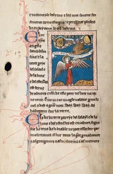 Ms65 f29v, Commentary on the Apocalypse of St John, slutningen af det 13. århundrede (pen & blæk og tempera på vellum)