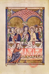 Ms 1273 fol.12v Den sidste nadver, fra en Psalter