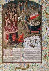 Ms 246 f.383r Hell, fra den franske oversættelse af De Civitate Dei af St. Augustine af Hippo (354-430)