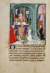 Ms 3-1954 fol.253v Sankt Gregors messe fra en timebog, lavet til Phillipe Le Hardi, hertug af Bourgogne