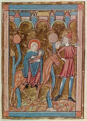 Ms 3016 fol.12 Flugten til Egypten, fra Psautier a lUsage de Paris