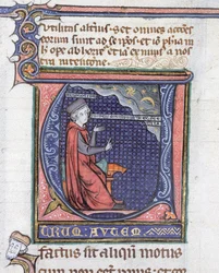 Ms 3469 Illumination from the Physics af Aristoteles (384-322 f.Kr.)