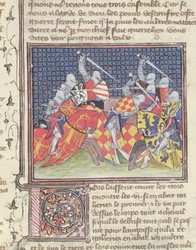 Ms 3480 Knights in Battle, fra Livre de Messire Lancelot du Lac