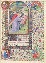 Ms 547 fol.16 Stations of the Cross, fra en timebog brugt af en kvinde fra Poitiers