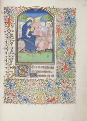 Ms 69 f.64r The Flight of the Holy Family, fra Besancons timebog