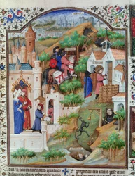 Ms Lat 17294 Fol.438 Scener fra Saint Benedicts liv (c.480-c.550) fra Breviary of the Duke of Bedford, c.1424-35