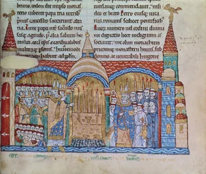 Ms Lat 17716 fol.91 Indvielsen af kirken i Cluny af pave Urban II (1042-99) i november 1095