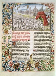 Ms t.4 fol.230 Slaget ved Nicopolis i 1396, faksimile af Breslau-manuskriptet, fra Froissarts Chronicle, 1472