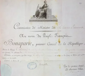 Udnævnelse af Charles Maurice de Talleyrand-Perigord (1754-1838) til stillingen som udenrigsminister, ca. 1797