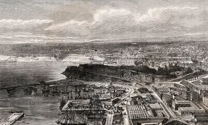 Oran - Algeriet - indgravering i "" La France illustree: geografi, historie, statistisk administration"" af V.A. Malt-brun. 1884