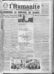 Organisering af overførslen af Jean Jaures til Pantheon, Paris, fra LHumanite, 23. november 1924 (trykt papir)