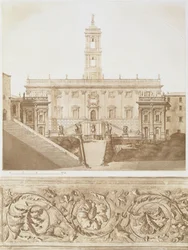 Palazzo Senatorio, Capitol, Rom, fra fragmenter af middelalder- og renæssancearkitektur, indgraveret af Jules Adolphe Chauvet (f.1828)