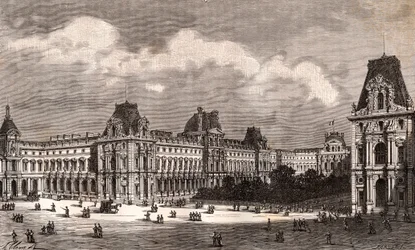 Paris Le Louvre - indgravering i "La France illustree: geography, history, administration statistique" af V.A. Malt-brun. 1884