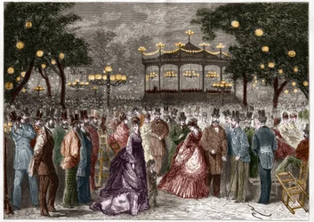 Paris: en sommerfredag ved Champs-Elysees-koncerten (Champs Elysees).