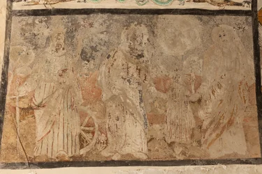 Sognekirke (Vor Frue af Solers Kirke). interiør Skibene. Vægmalerier. Detalje. 1500-tallet (?).