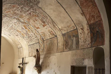 Sognekirke (Vor Frue af Solers Kirke). interiør Skibene. Vægmalerier. Detalje. 1500-tallet (?).