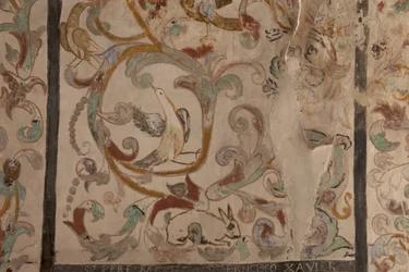 Sognekirke (Vor Frue af Solers Kirke). interiør Skibene. Vægmalerier. Detalje. 1500-tallet (?).
