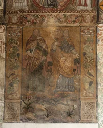 Sognekirke (Vor Frue af Solers Kirke). interiør Skibene. Vægmalerier. Detalje. 1500-tallet (?).