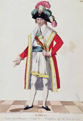 Paul Francois Jean Nicolas (1755-1829) Vicomte de Barras (farvet gravering)