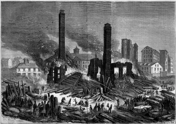 Pemberton møllebrand ved Lawrence, Massassuchets, USA, 10. januar