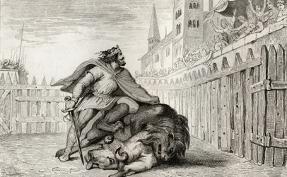 Pepin III (714-68) The Short with the Lion and the Bull, fra 