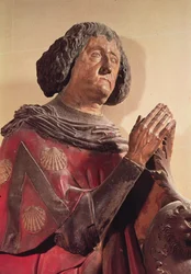 Philippe de Commynes (1447-1511) fra sin grav (polykrom sten)