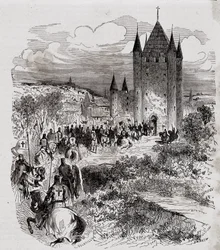 Philippe le Bel, der ikke troede, at han var sikker, kom for at søge tilflugt ved Tempeltårnet - i "Paris gennem århundrederne" af H. Gourdon de Kenouillac, red. F. Roy, skat. Chanaine & Fils, bind I