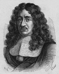 Pierre Paul Riquet (1609?-1680) fransk forretningsmand han var en pioner inden for arbejderrettigheder han designede og finansierede den sydlige kanal, gravering