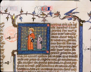 Pilgrimme fra Santiago de Compostela, detalje af en historisk initial