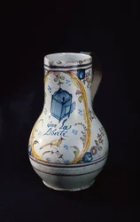 Kande med inskriptionen Vive la Liberte, 1789 (keramik)