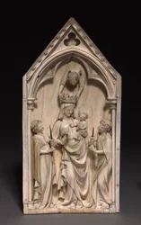 Plade: Jomfruen og barnet med engle, Paris, ca. 1320-1330