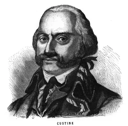 Portræt af Adam Philippe de Custine (1740-1793) general francais. Indgravering i “Les Illustrations De L