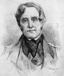 Portræt af admiral Edmund Lyons (1790-1858), chef for den britiske flåde under Krimkrigen (1853-1856). Stik af Morin i “Le Monde Illustré”, nr. 85 af 4. december 1858.