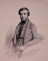 Portræt af Adolphe-Clair Lecarpentier, graveret af Marie Alexandre Alophe (1812-83) (litografi)