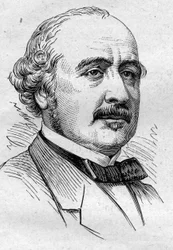 Portræt af Albert de Broglie (1821-1901), fransk politiker, diplomat, historiker, essayist og akademiker. Indgravering i "" Le Monde Illustré"" nr. 883 af 14. marts 1874.