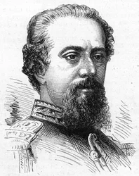 Portræt af Alejo Julio Argentine Peace Rock (1843-1914), Argentinas præsident. Indgravering i "" Den illustrerede verden"" nr. 1230 af 24. oktober