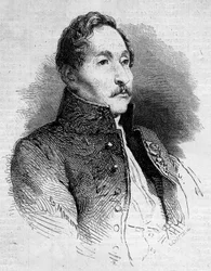 Portræt af Alexandre Denis Abel de Pujol (1787-1861), fransk maler. Indgravering i "" Le Monde Illustré"" nr. 235 af 12. oktober 1861.